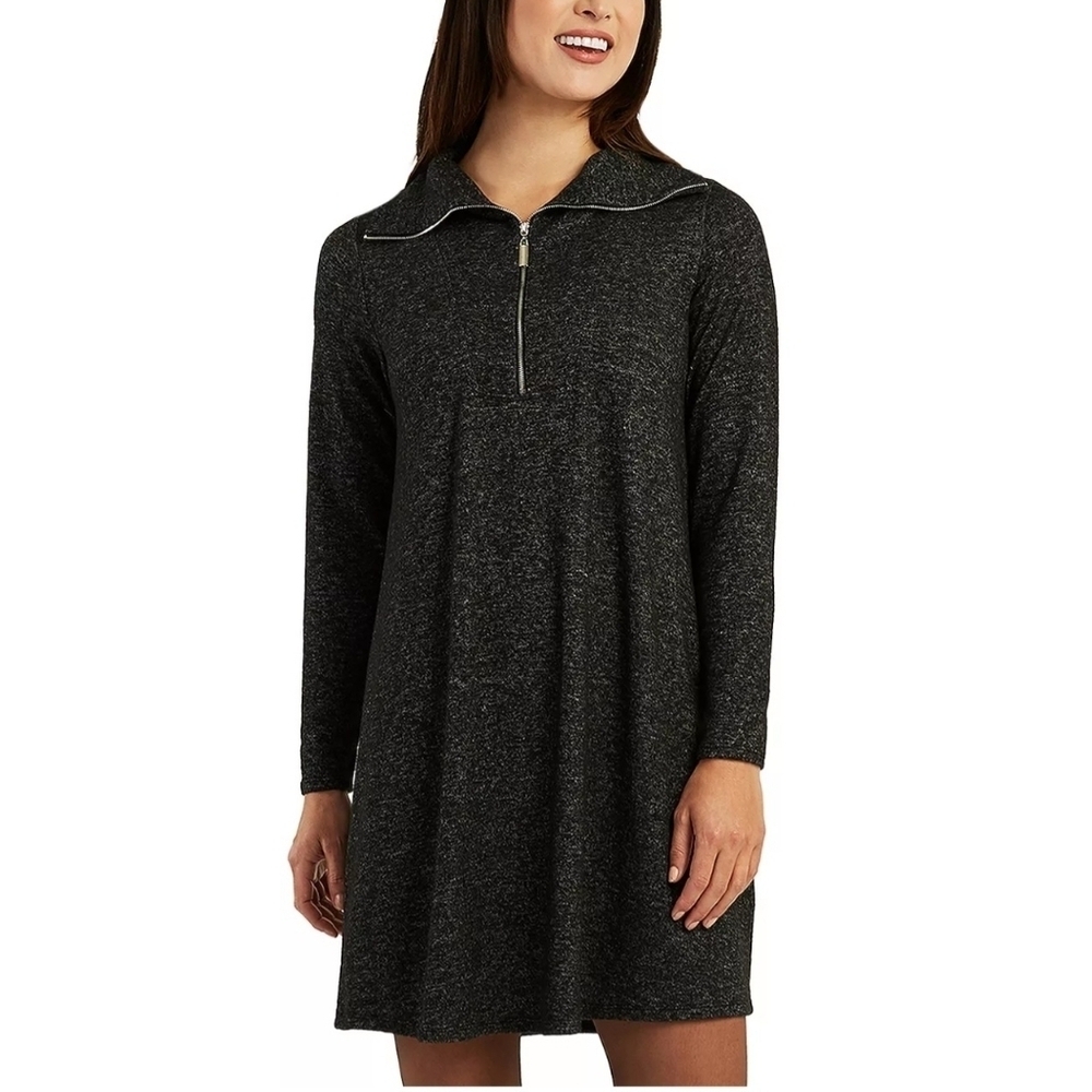 AB Studio Women's Whimsigoth Long Sleeve Zip-Front Swing Academia Dress Large